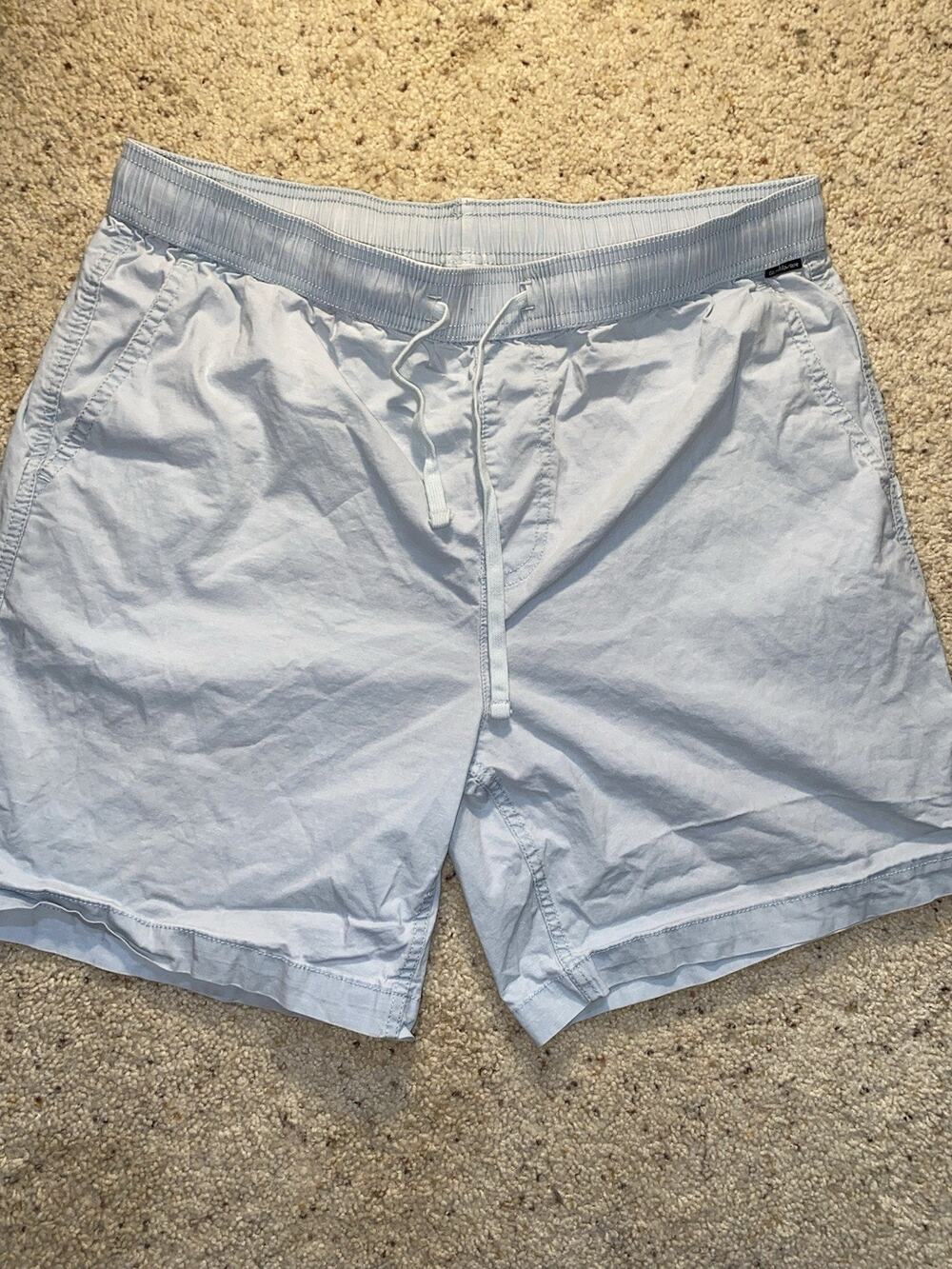 Quicksilver Cotton Men’s Medium Light Blue Beach Summer Shorts Fall School